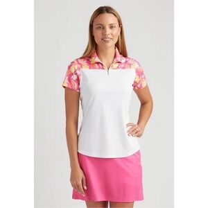 Bermuda Sands Golf Polo UPF 50+ UV Protection‎ Floral Print Athletic Top S, NWT